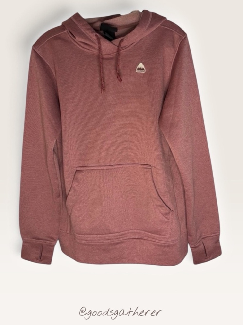 Burton Women’s S Dusty Rose Pullover Hoodie Mountain Logo Thumbholes